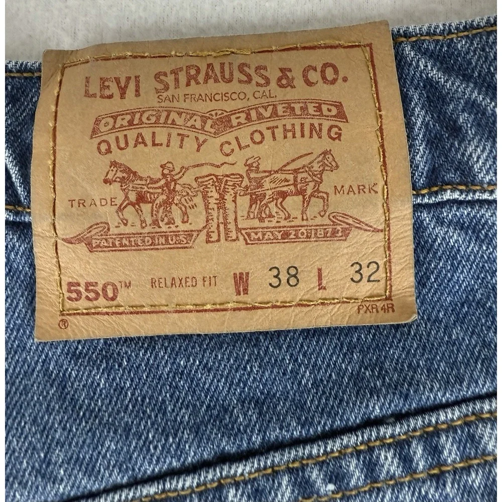 Vintage Levi's 550 Mens 38x32 Relaxed Fit USA 90's Blue Jeans Made In USA‎